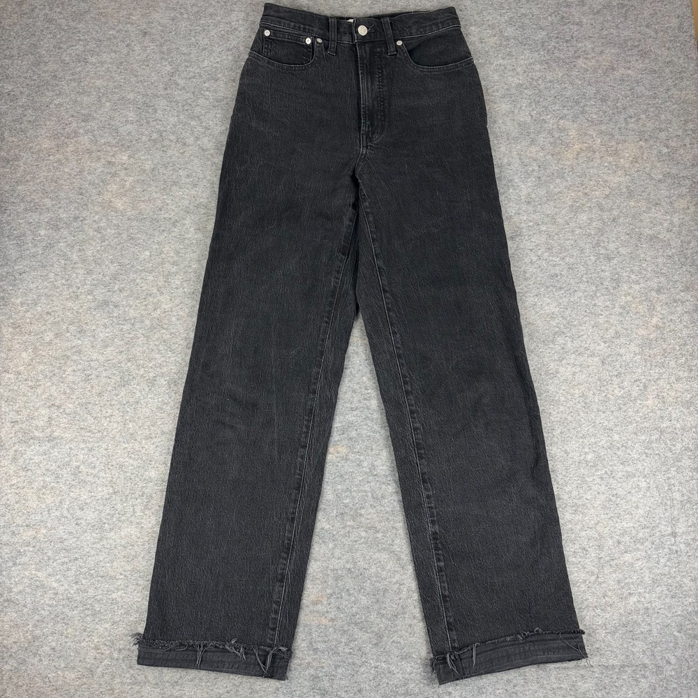 Madewell The Perfect Vintage Wide Leg Jeans 31" Black Womens 27 T Tall